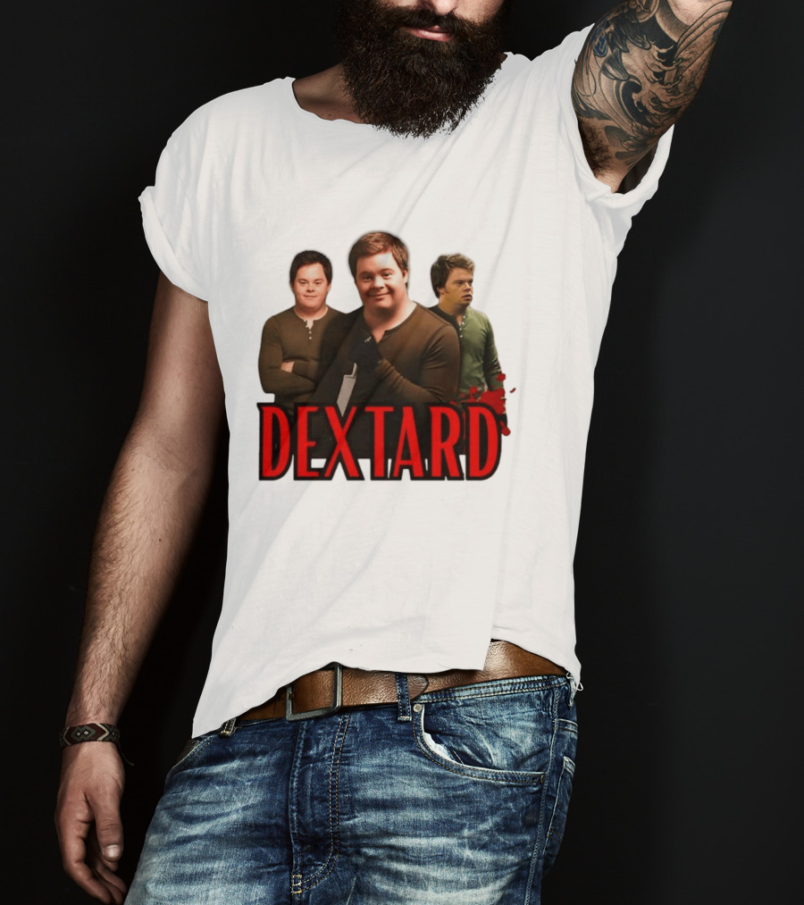Dextard Meme Parody With Triple Character Image And Red T-Shirt