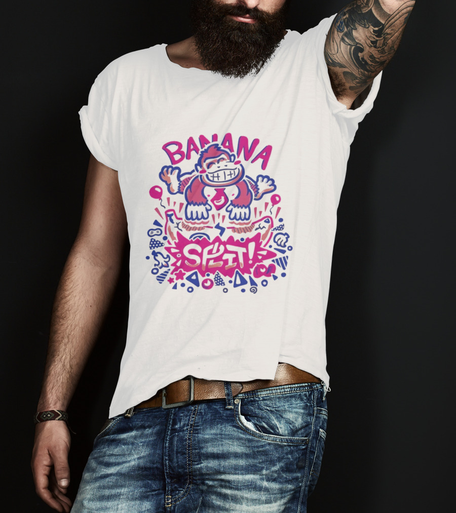 Banana Split Monkey Cartoon Fun T-Shirt