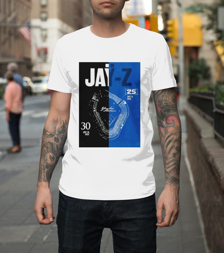 Jay Z Yankee Stadium July 10 11 2026 Celebration With Map Blueprint T-Shirt