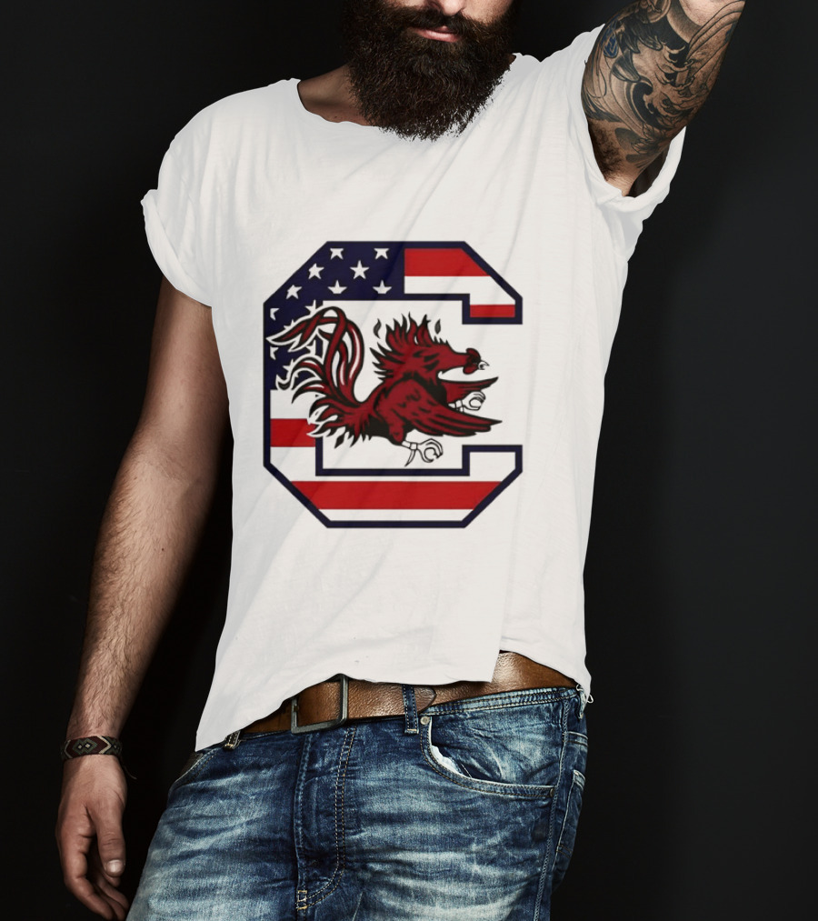 American Flag South Carolina Gamecocks C T-Shirt