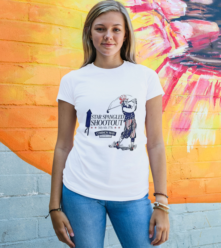 Star Spangled Shootout Common Man Country Club Patriotic Golfer T-Shirt