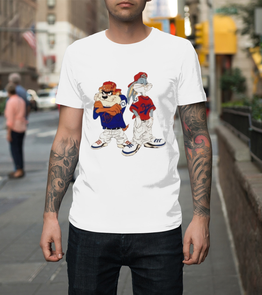 Taz Bugs Looney Tunes Baseball Style Casual Streetwear T-Shirt