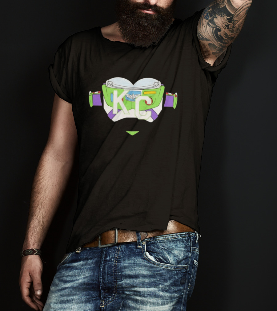Buzz Lightyear KC Chiefs Heart Theme Fan Gear T-Shirt