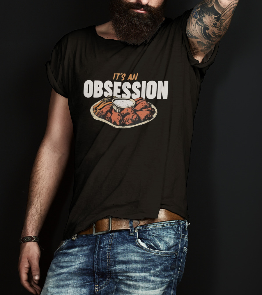 Foodie Eat Wings It's An Obsession Chicken Plate T-Shirt