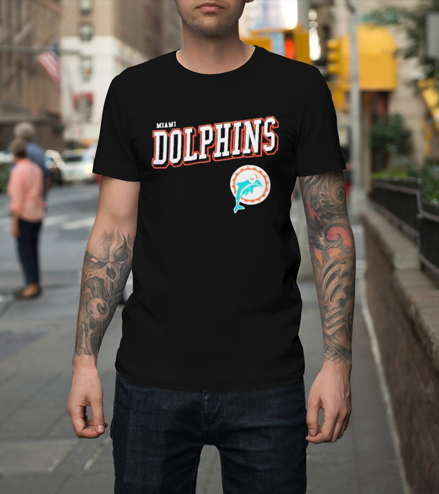 Miami Dolphins Black Retro Team T-Shirt