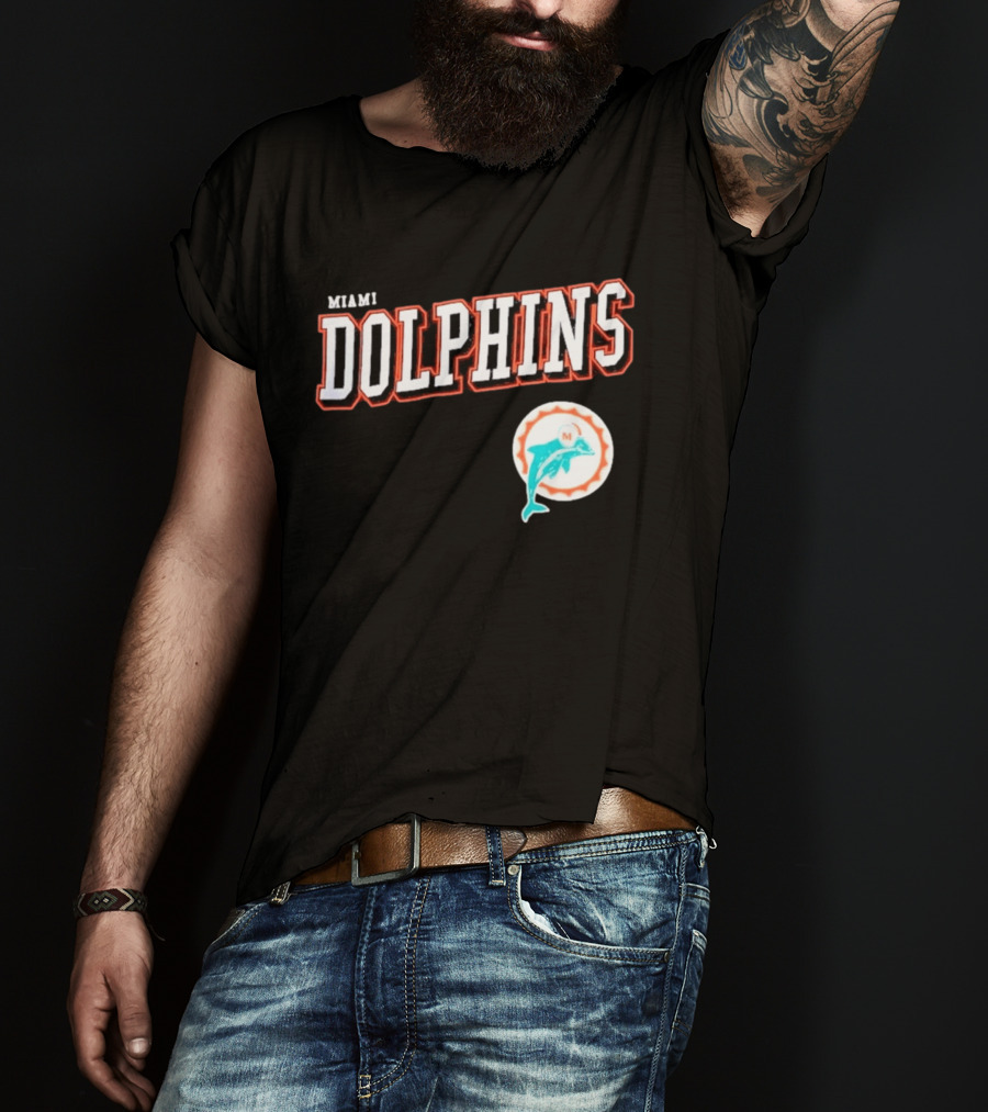 Miami Dolphins Black Retro Team T-Shirt