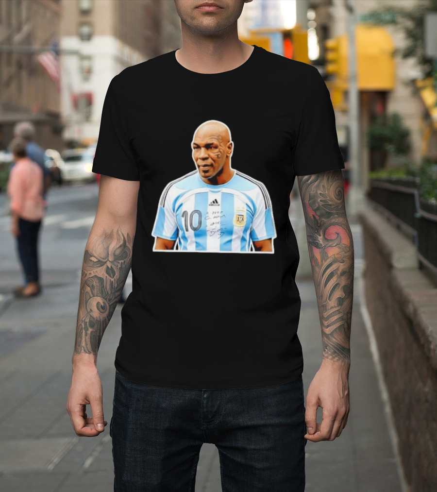 Mike Tyson Argentina National Football Team 10 A Dios Soccer Jersey T-Shirt