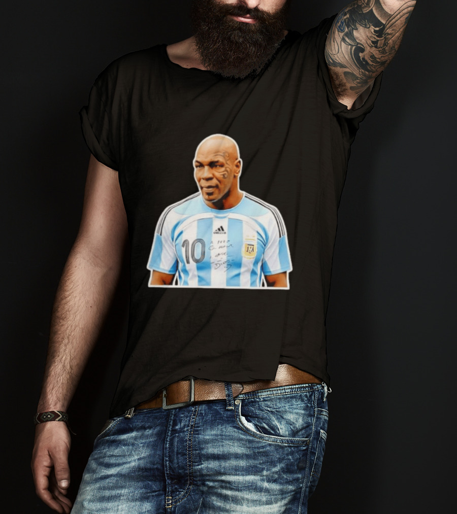 Mike Tyson Argentina National Football Team 10 A Dios Soccer Jersey T-Shirt