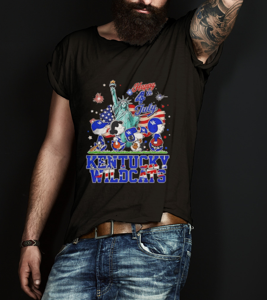 Happy 4th Of July Peanuts Kentucky Wildcats Independence Day Celebration T-Shirt