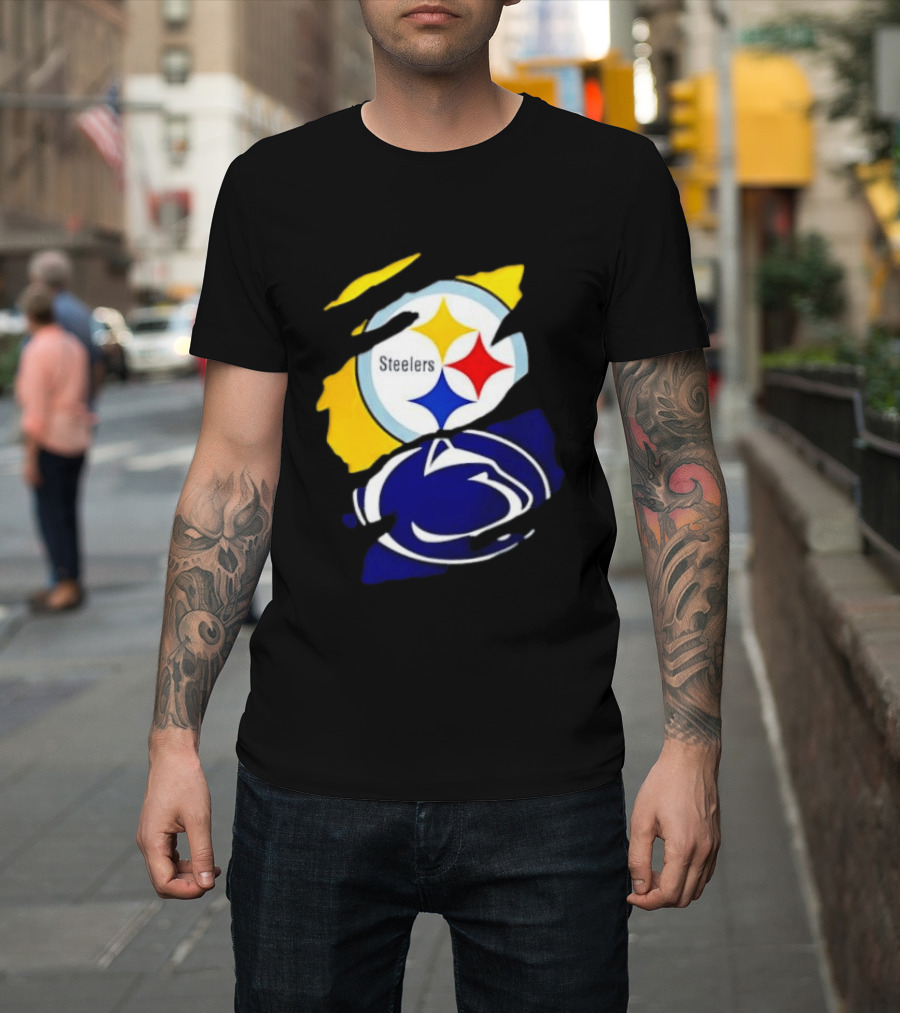 Pittsburgh Steelers Penn State Nittany Lions Team Tear T-Shirt