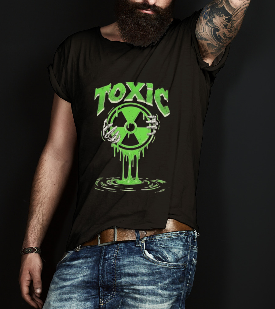 Toxic Radioactive Nuclear Hazard Slime Skeleton Hands T-Shirt