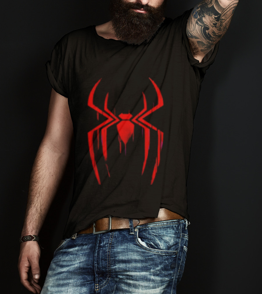 Spider Man Miles Morales Glitch Dripping Spider T-Shirt