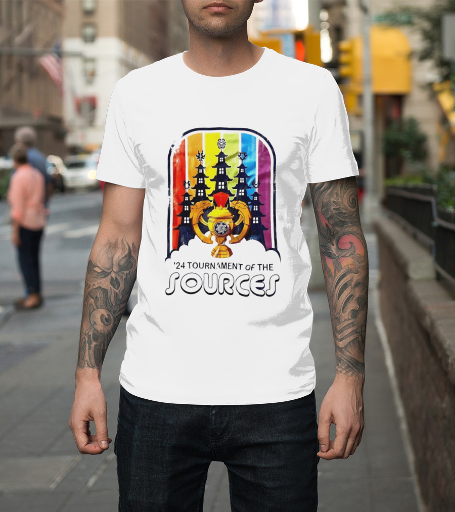 24 Tournament Of The Sources Trophy With Pagoda Silhouette And Rainbow T-Shirt