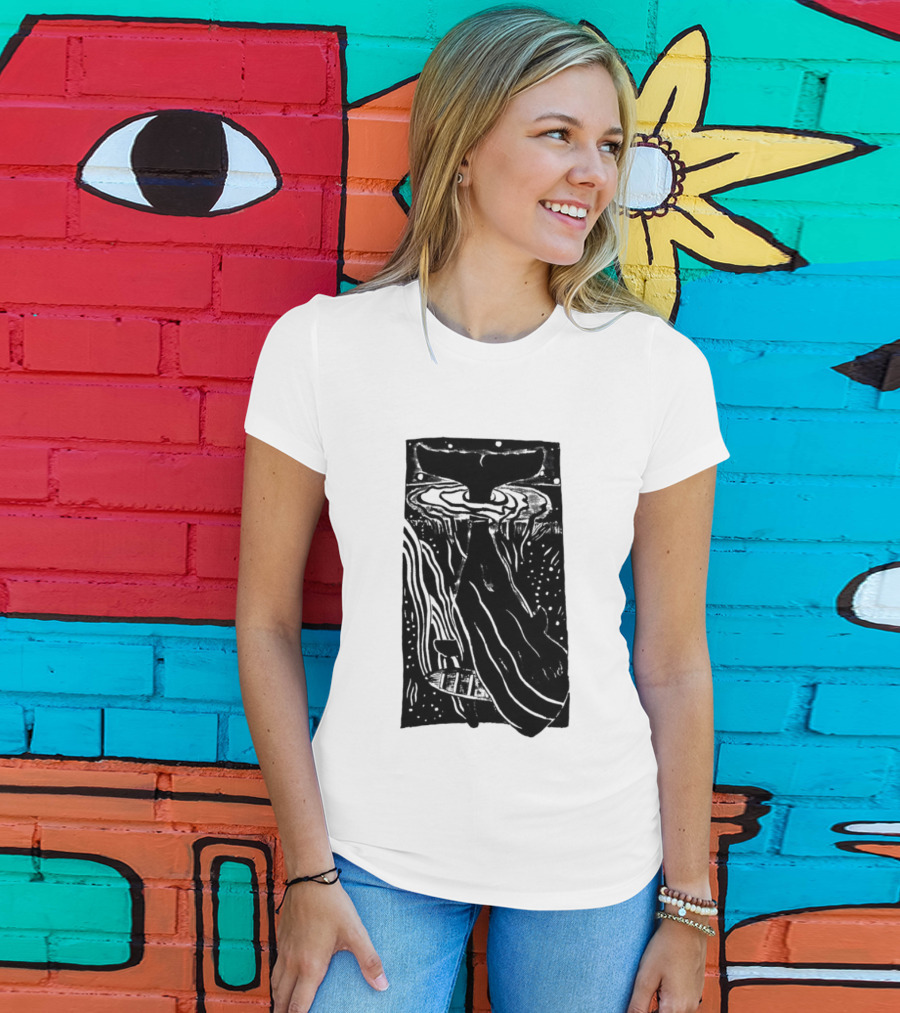 American Traditional Moby Dick Vintage Tattoo Style Whale Ocean Nautical T-Shirt