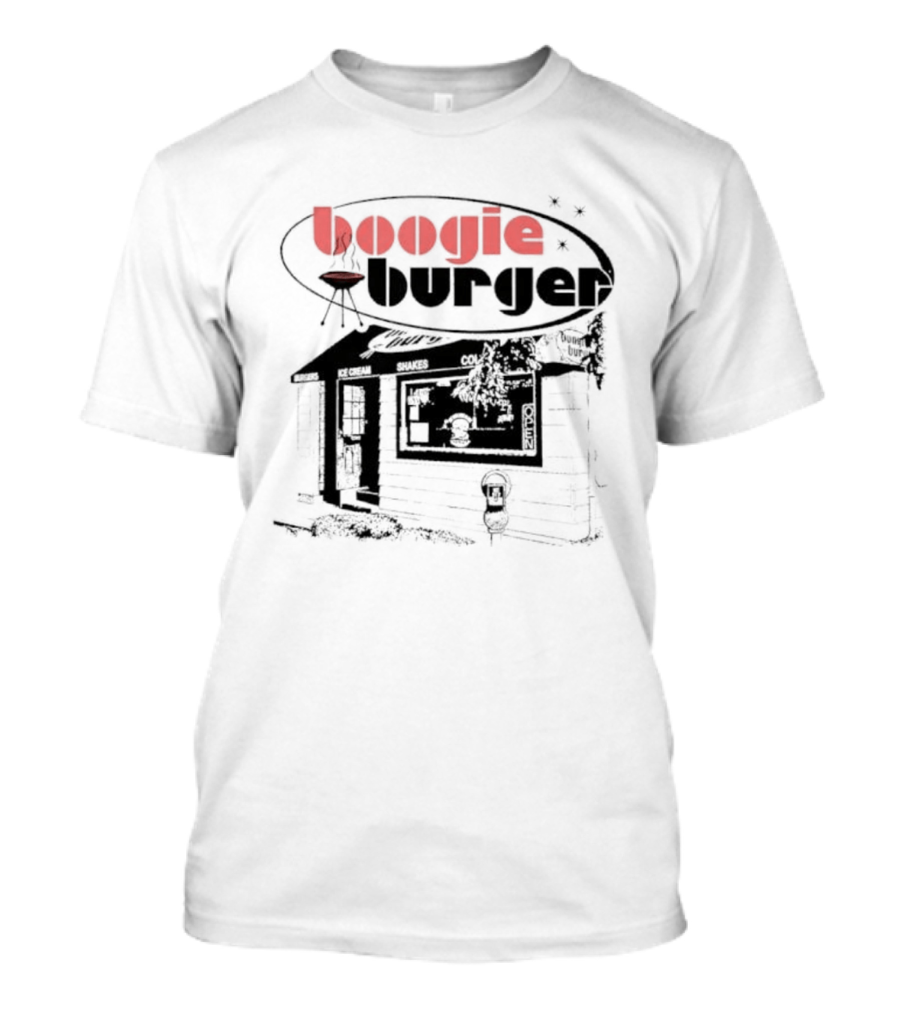 Boogie Burger Grill Shop Burgers Ice Cream Shakes Cold Open T-Shirt