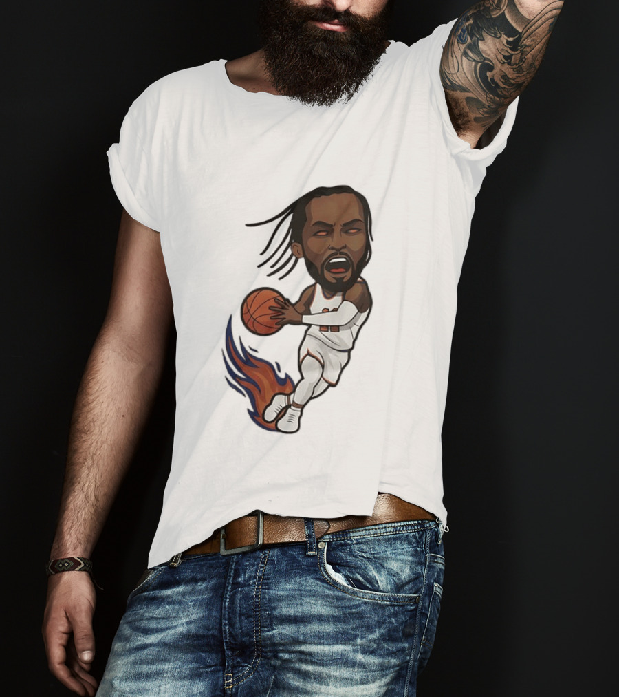 Jalen Brunson Burner New York Knicks Basketball Player Flame T-Shirt