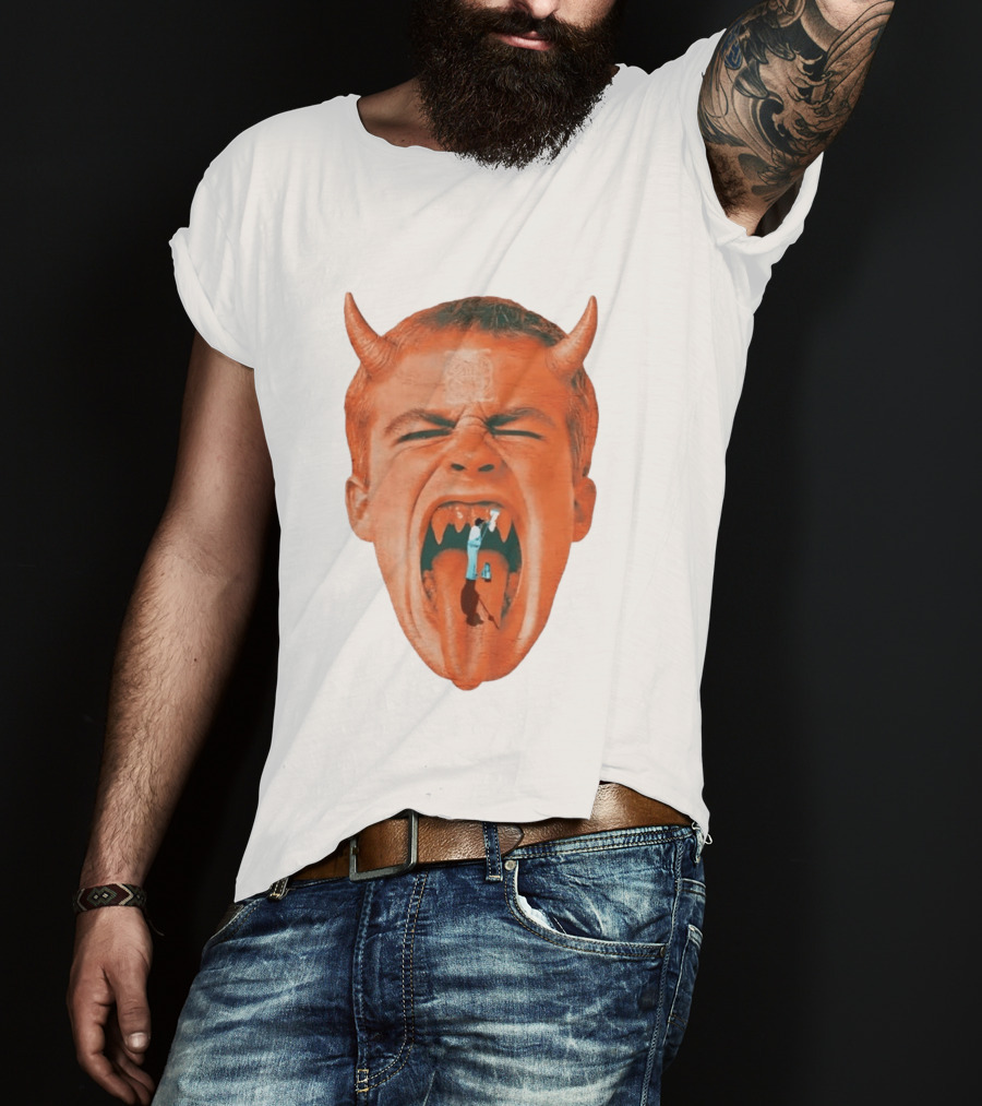 Cleaner Inside Devil Horned Head Yelling T-Shirt