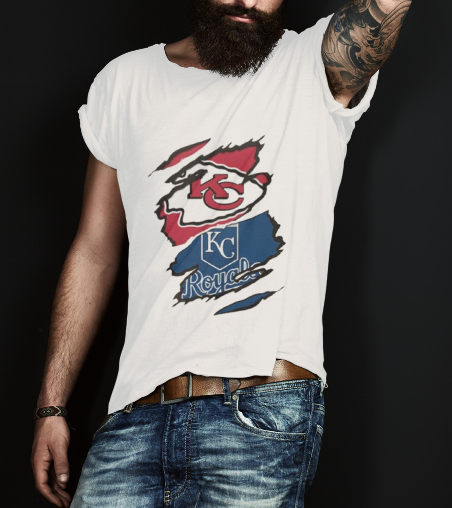 Kansas City Chiefs Royals KC Sports Crossover Beneath The Surface T-Shirt