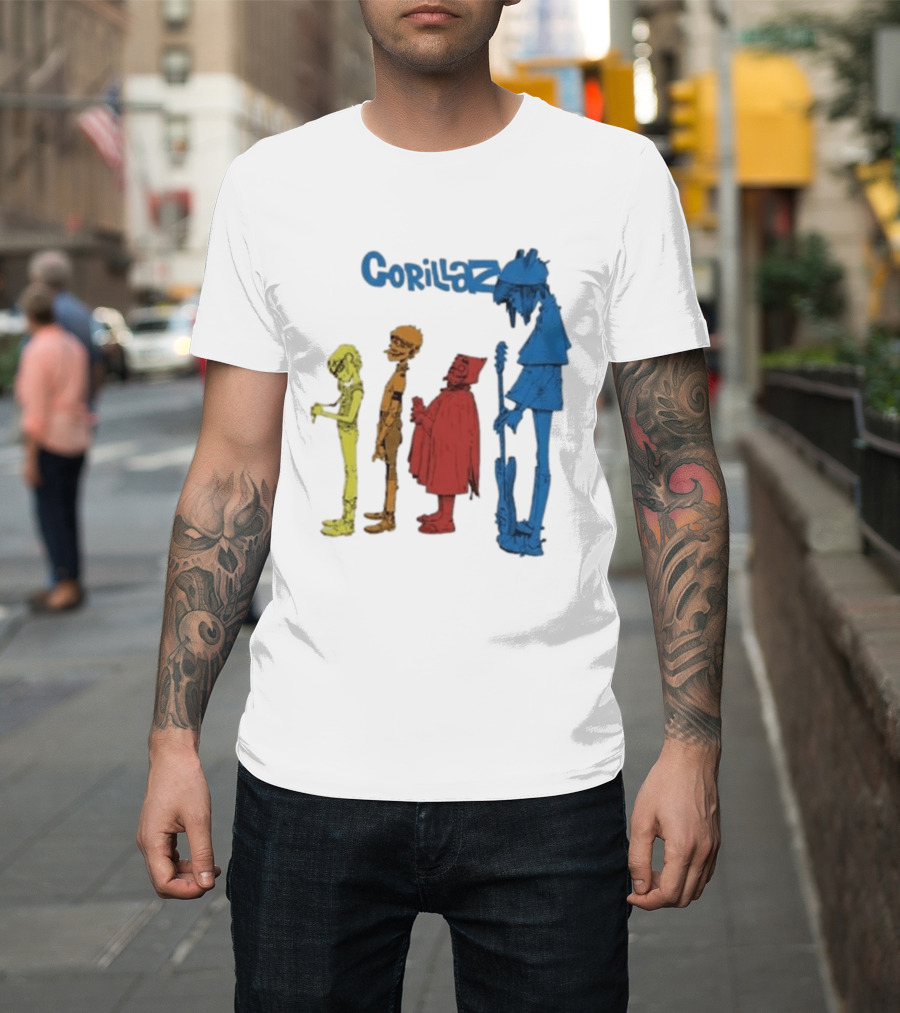 Gorillaz Concert Characters Art Tottenham Stadium Event T-Shirt