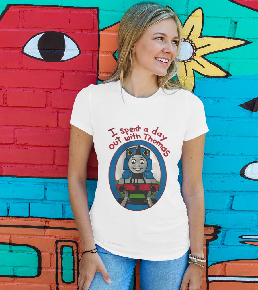 I Spent A Day Out With Thomas The Tank Engine Oval Frame T-Shirt