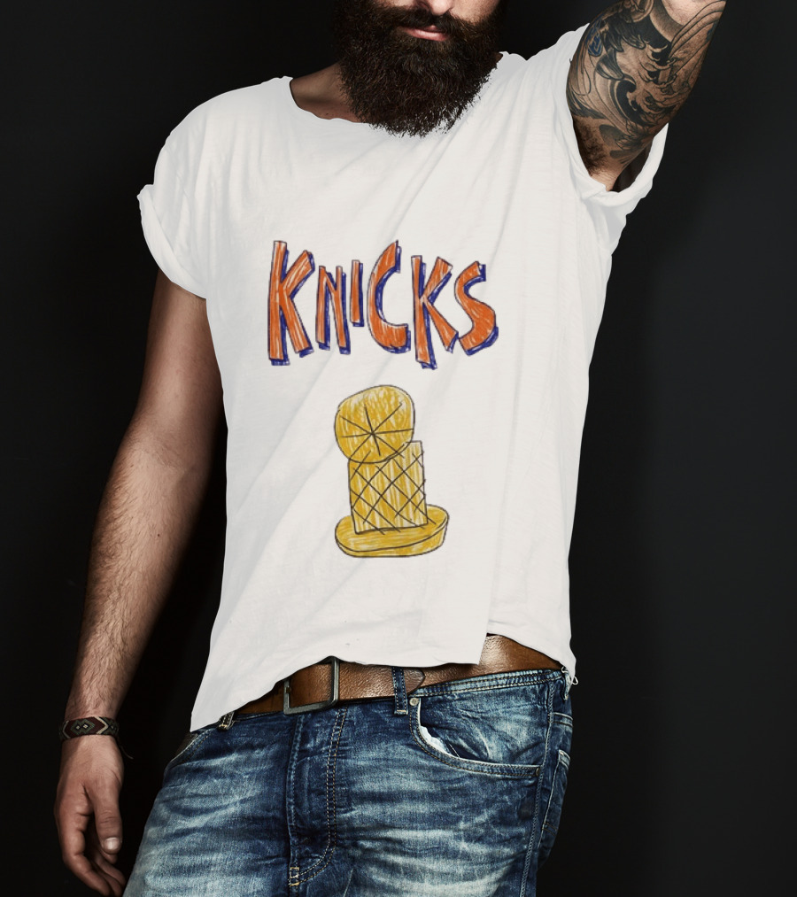 Knicks Hand Drawn NBA Champions Trophy T-Shirt