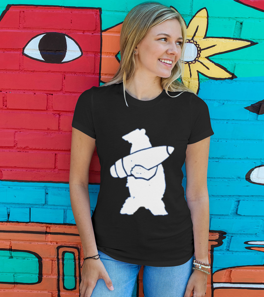 California Republic Bear Holding Bullet Munitions Military Tactical Morale T-Shirt