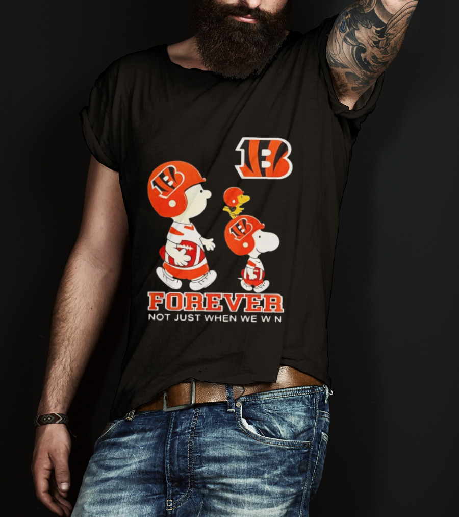 Cincinnati Bengals Forever Charlie Brown Snoopy Not Just When We Win T-Shirt