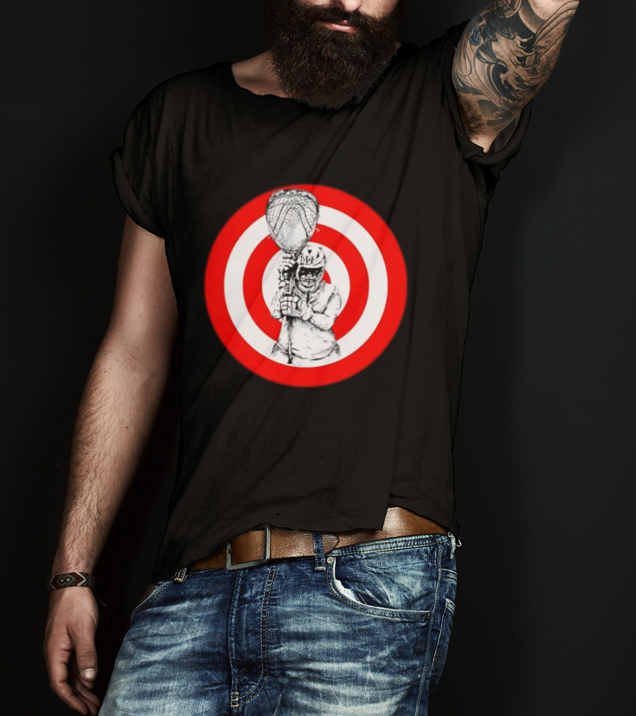 Lacrosse Player Bullseye Target Sport Athlete Competition Training Practice Goalkeeper T-Shirt