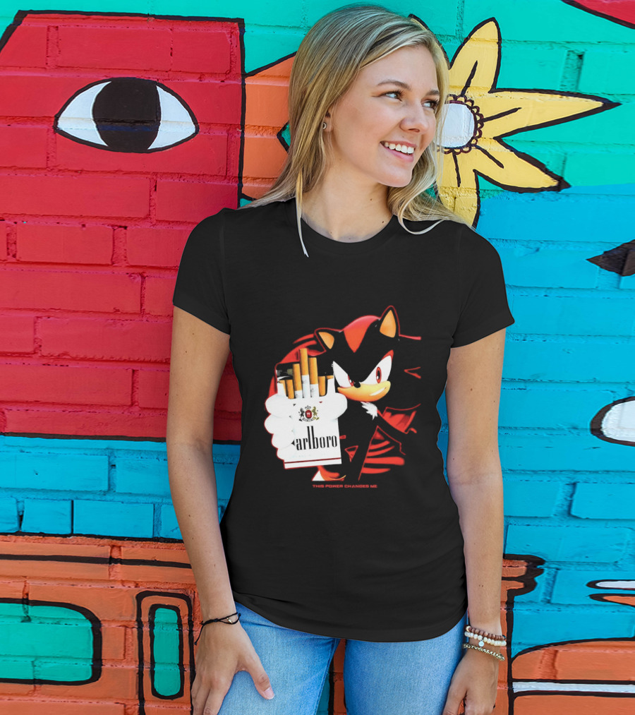 Shadow The Hedgehog Marlboro Cigarettes This Power Changes Me T-Shirt