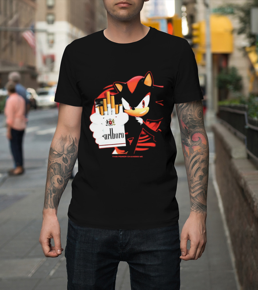 Shadow The Hedgehog Marlboro Cigarettes This Power Changes Me T-Shirt