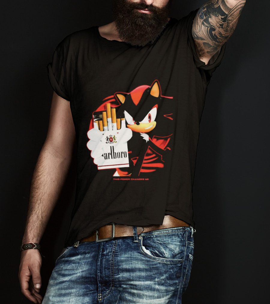 Shadow The Hedgehog Marlboro Cigarettes This Power Changes Me T-Shirt