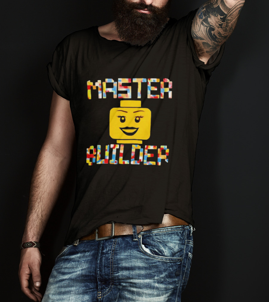 Master Builder Lego Minifigure Face Block Head T-Shirt