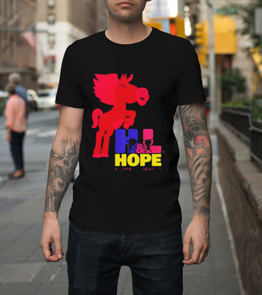 HL Hope GTMA Foundation Red Horse And Colorful Letters T-Shirt