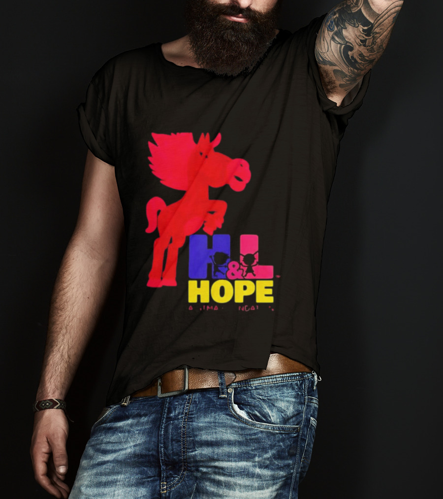HL Hope GTMA Foundation Red Horse And Colorful Letters T-Shirt