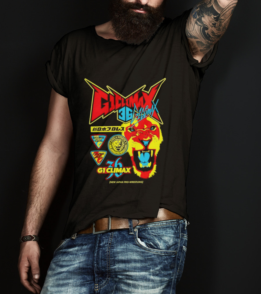 New Japan Pro Wrestling G1 Climax 36 Lion Mark King Of Sports Retro Wrestling T-Shirt