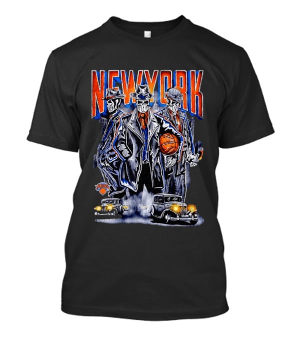 New York Gangster Skeletons Knicks Basketball Mobster T-Shirt