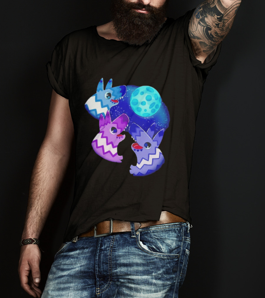 Pinata Dogs Howling At The Moon Blue Zigzag T-Shirt