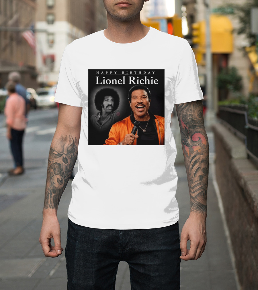 Happy Birthday Lionel Richie Vintage And Modern Singing Celebration T-Shirt