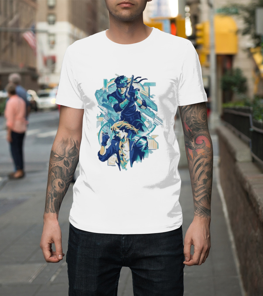 Solid Snake Frank Jaeger Tactical Espionage Metal Action T-Shirt