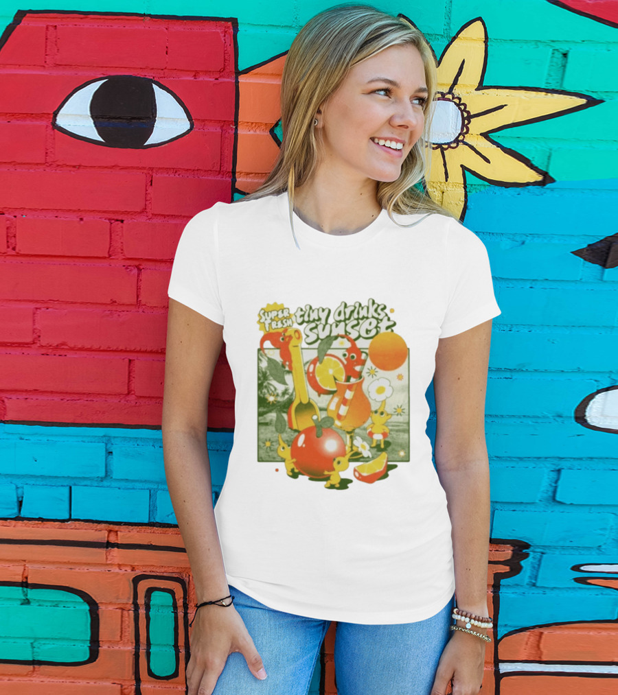 Super Fresh Tiny Drinks Sunset Pikmin Juicy Fruits Adventure T-Shirt