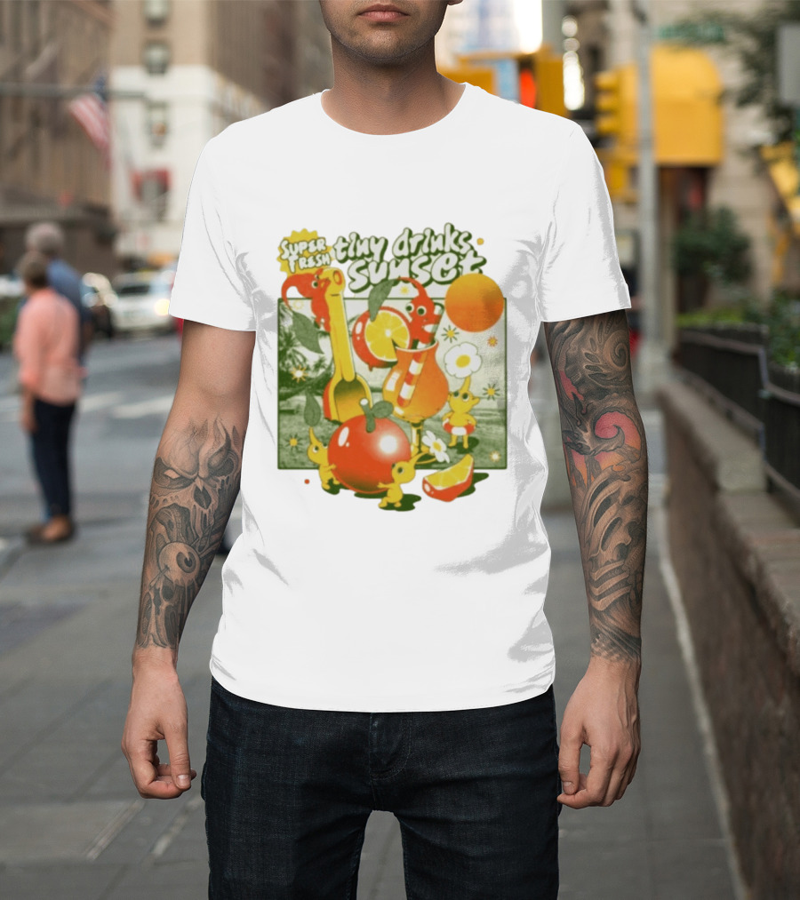 Super Fresh Tiny Drinks Sunset Pikmin Juicy Fruits Adventure T-Shirt