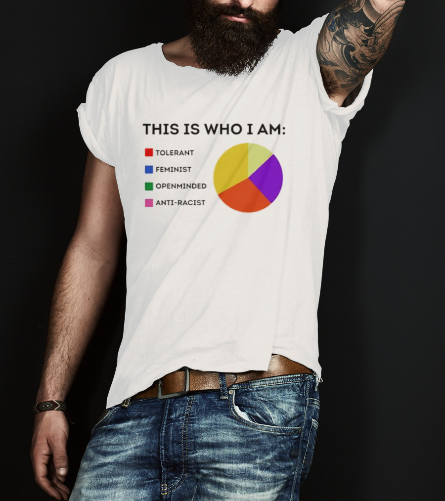 Tolerant Feminist Openminded Anti Racist Pie Chart This Is Who I Am T-Shirt