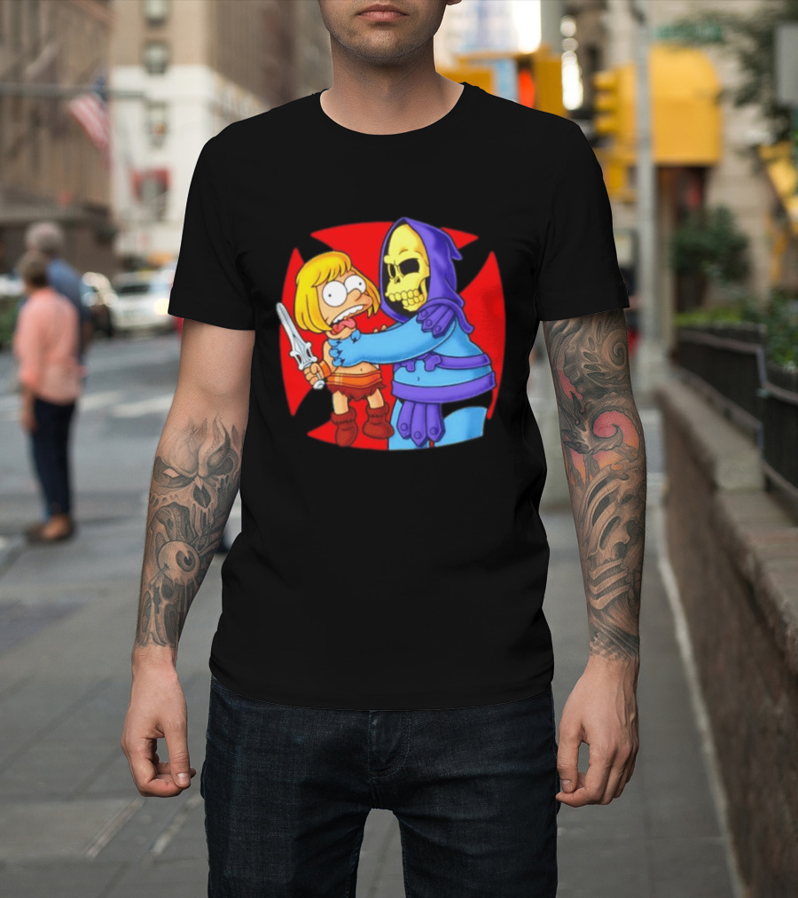 He Man Skeletor Masters Of The Universe Bart Simpson Mashup T-Shirt