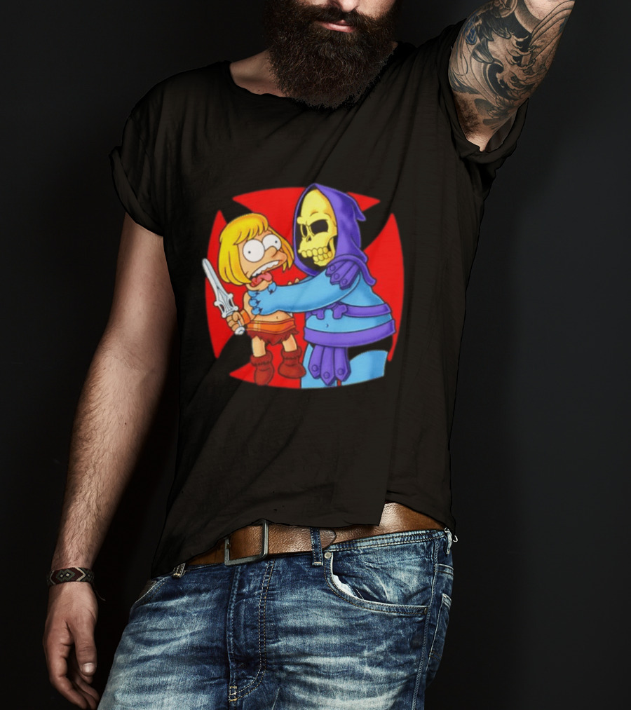 He Man Skeletor Masters Of The Universe Bart Simpson Mashup T-Shirt