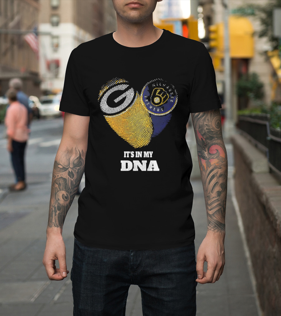It Is In My DNA Green Bay Packers Milwaukee Brewers T-Shirt