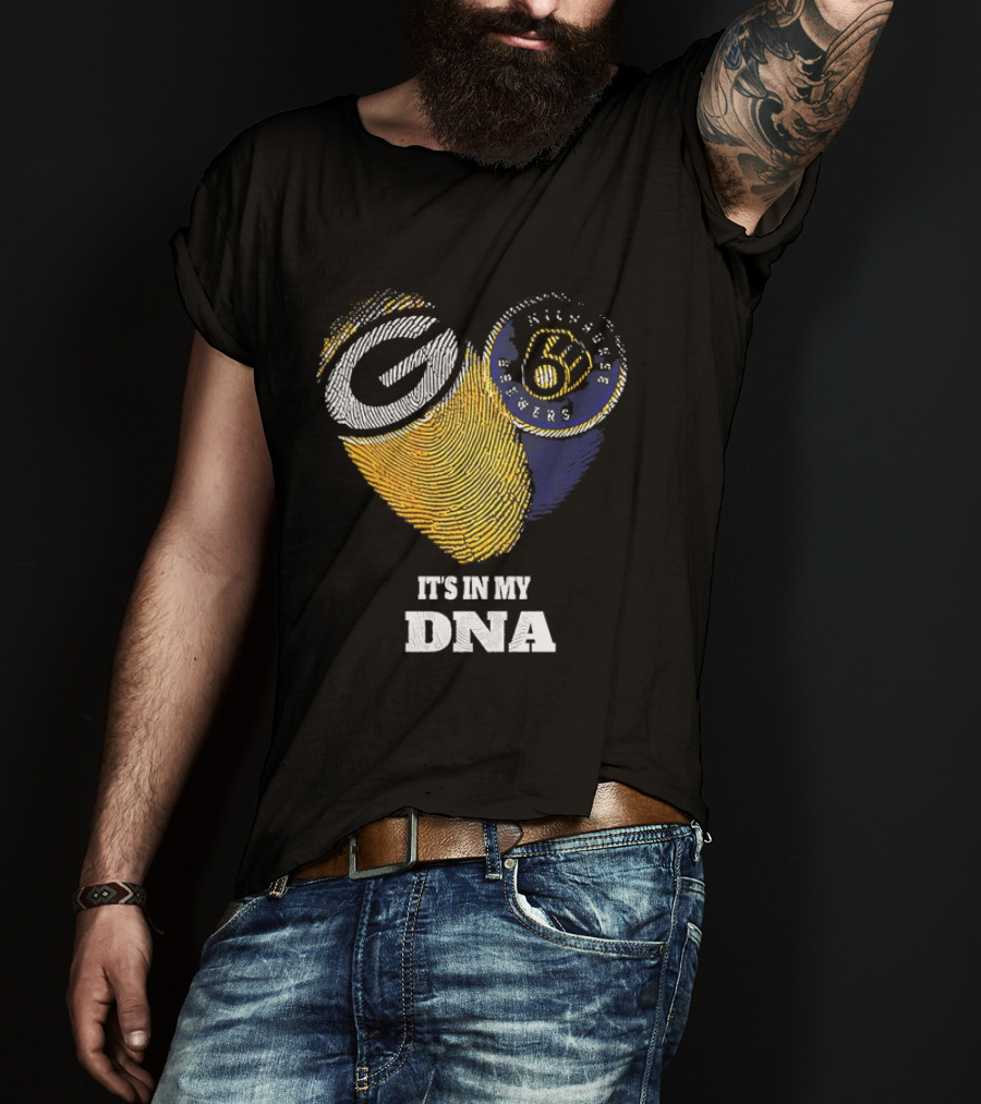 It Is In My DNA Green Bay Packers Milwaukee Brewers T-Shirt