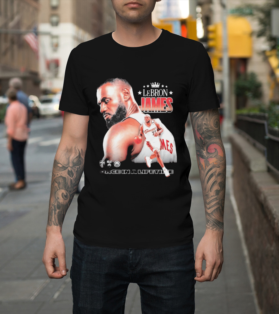 LeBron James Cleveland Cavaliers Once In A Lifetime NBA Heat Championships T-Shirt