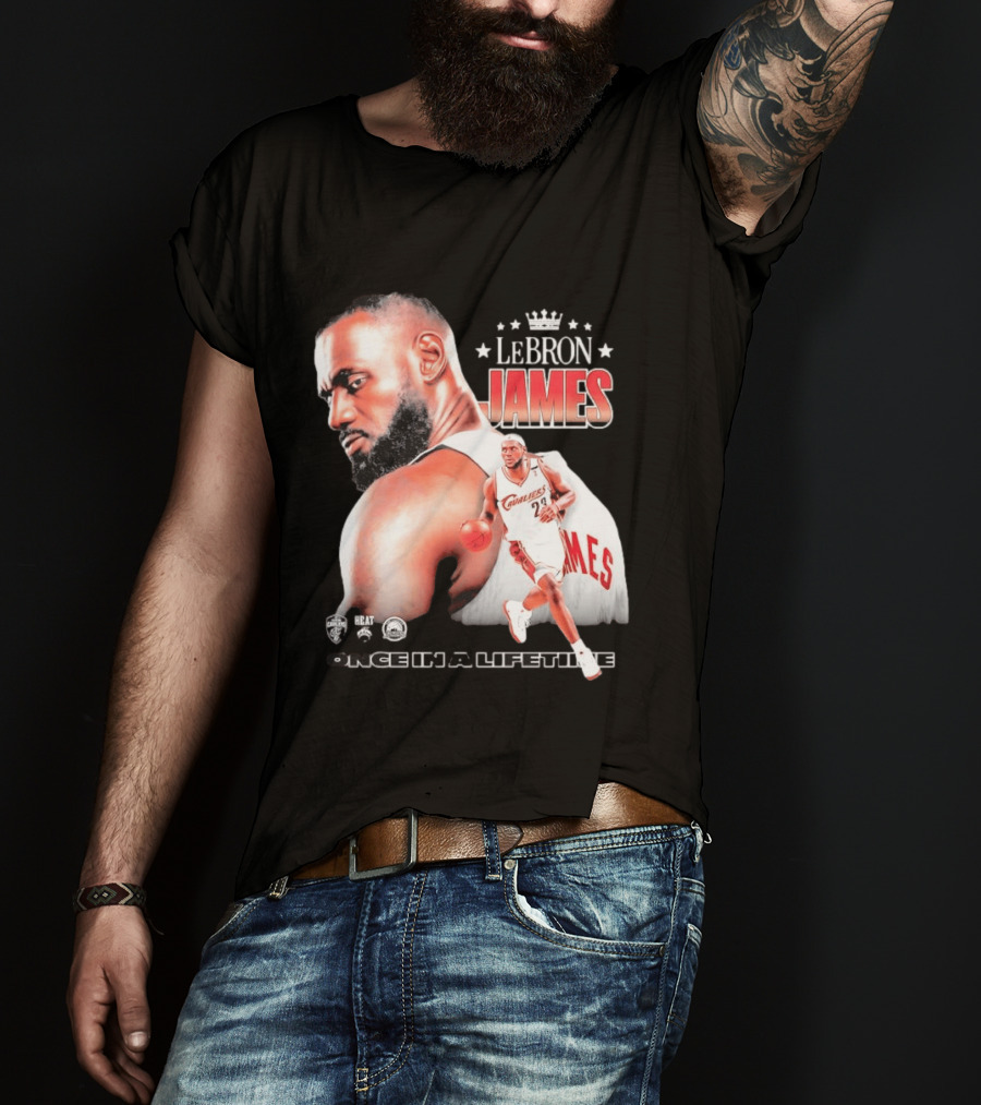 LeBron James Cleveland Cavaliers Once In A Lifetime NBA Heat Championships T-Shirt