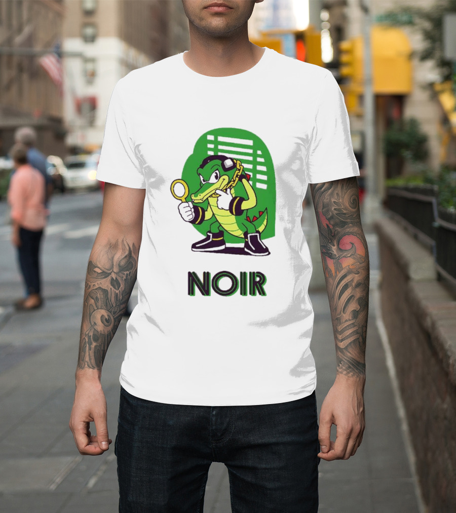 Vector The Crocodile Chaotix Detective Agency Noir Magnifying Glass Image T-Shirt
