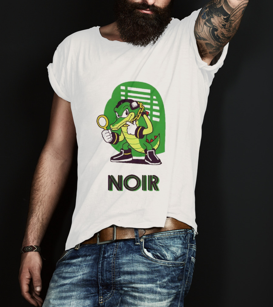 Vector The Crocodile Chaotix Detective Agency Noir Magnifying Glass Image T-Shirt